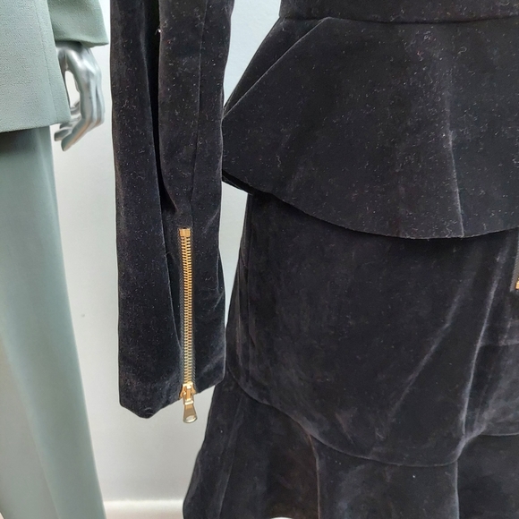 Sistaress Velvet Ruffle Cocktail Dress sz M - Picture 6 of 14